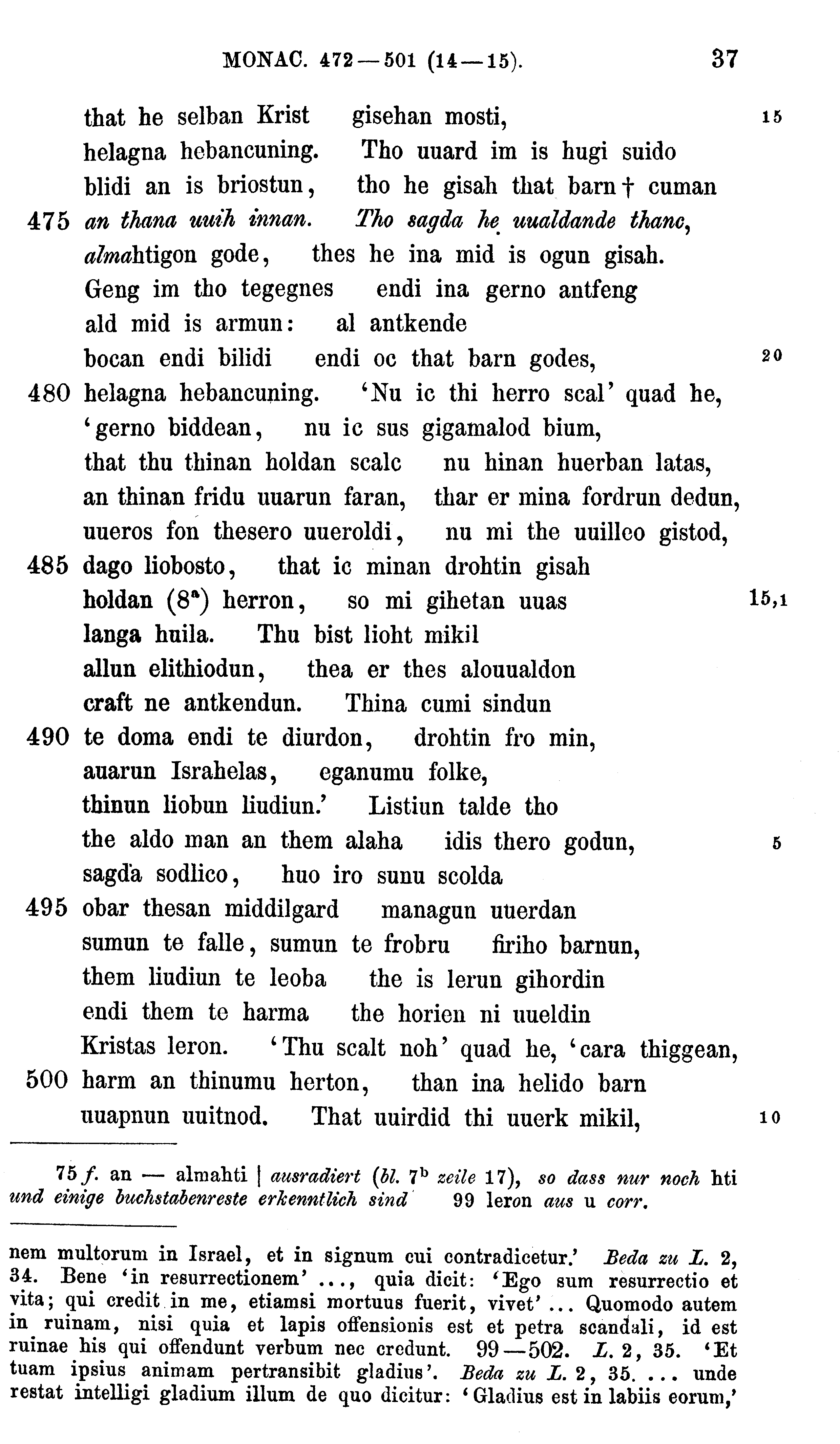 facsimile image (Sievers 1878, p. 37)