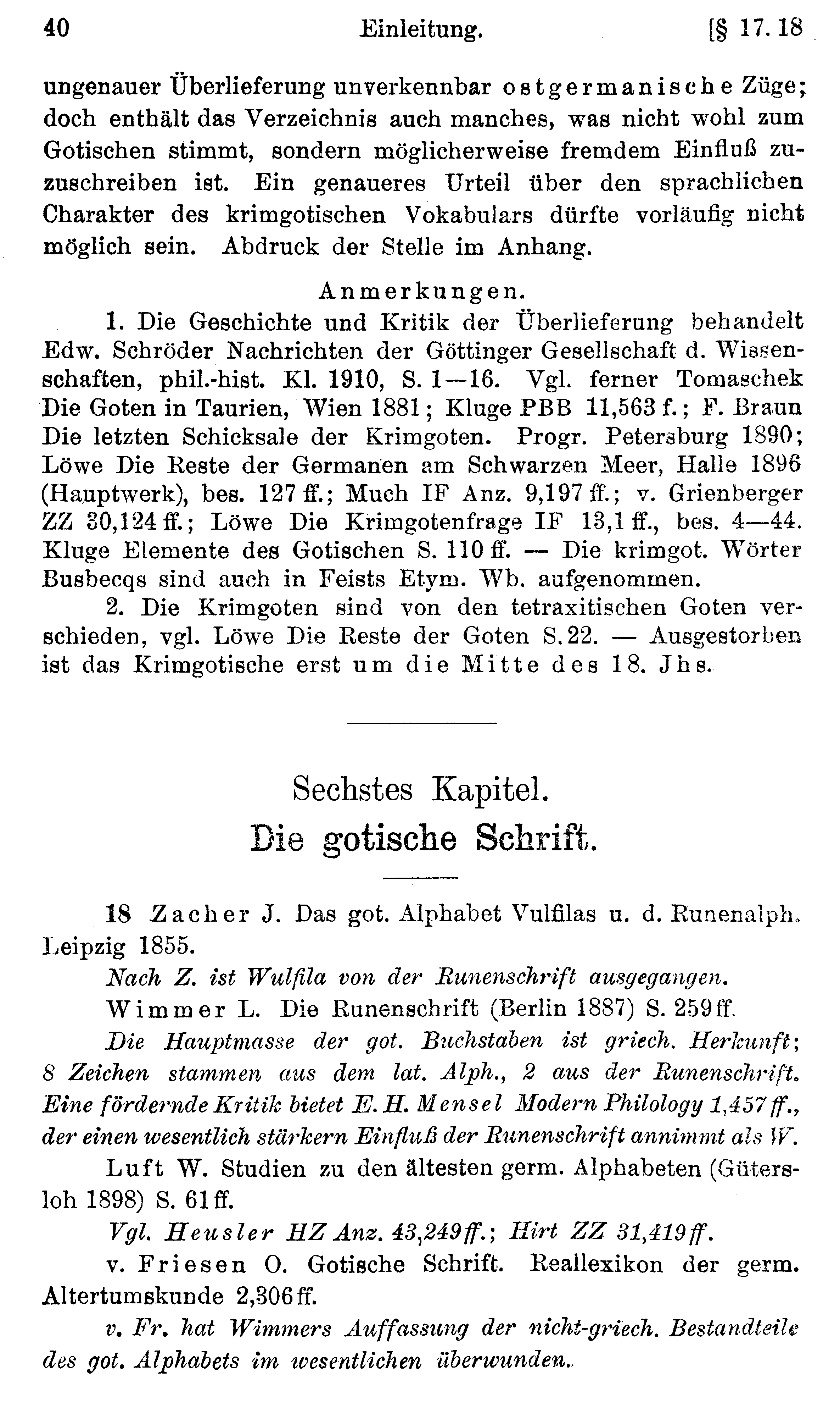 facsimile image (Streitberg 1920, p. 40)