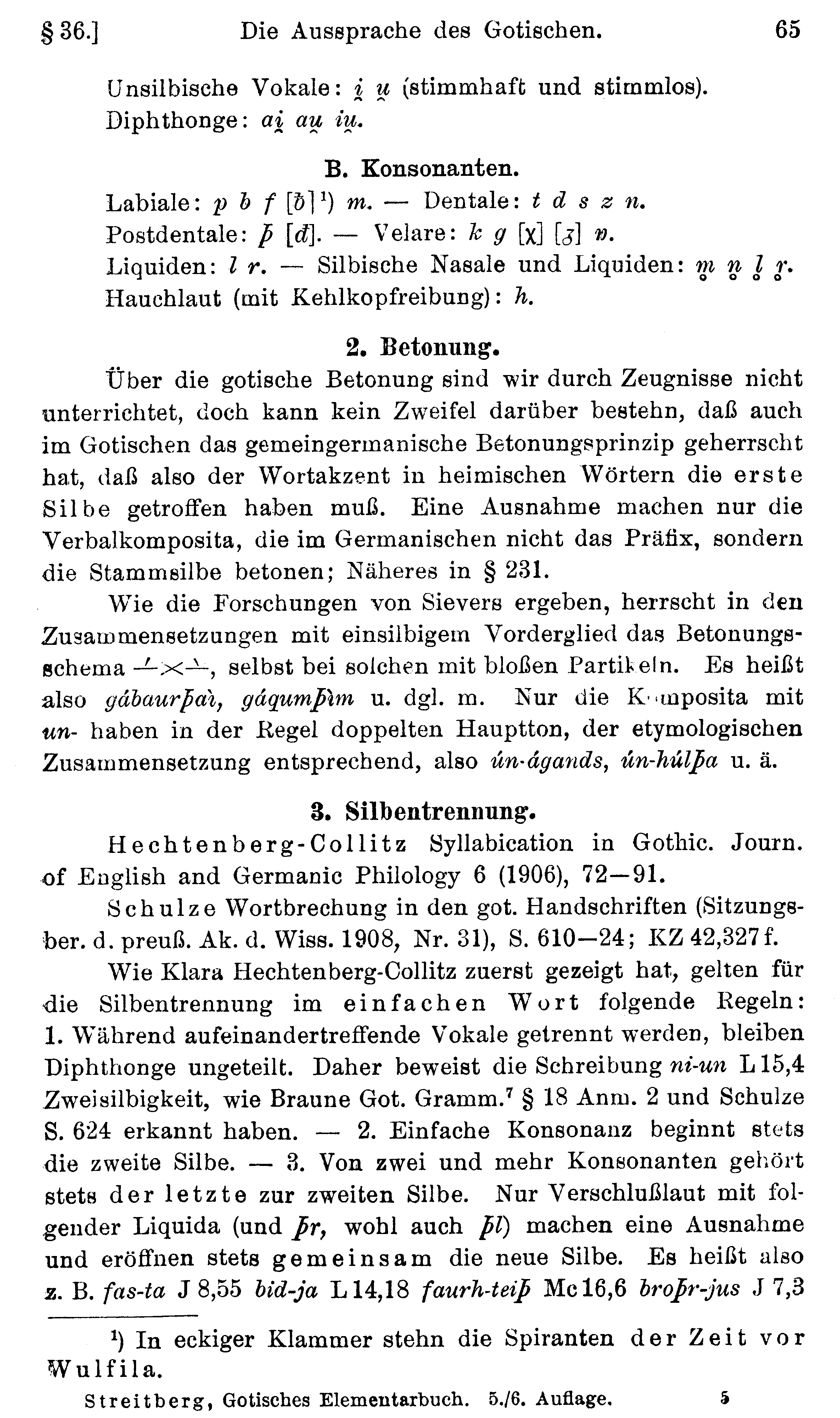 facsimile image (Streitberg 1920, p. 65)