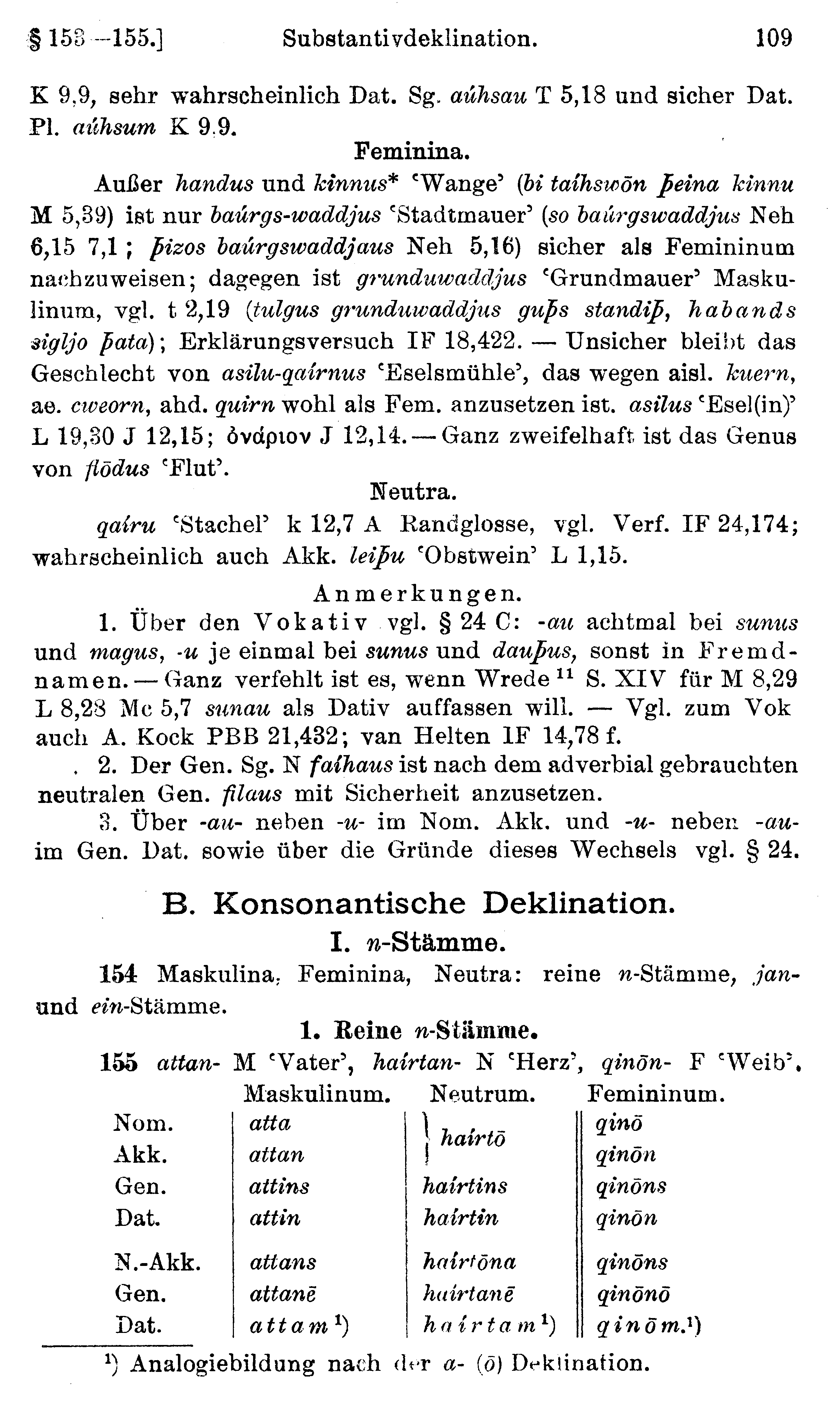 facsimile image (Streitberg 1920, p. 109)